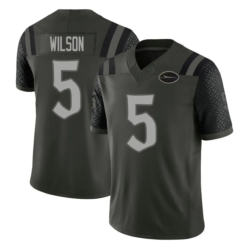 NY.Jets #5 Garrett Wilson Player Green Limited 2025 Rivalries Collection Home Game Gdoa Stitched Jerseys