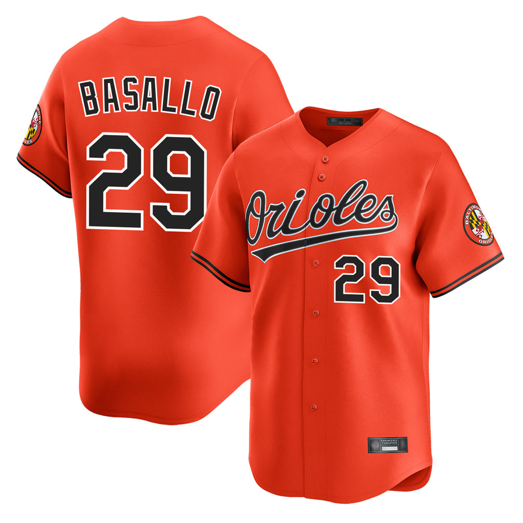 B.Orioles #29 Samuel Basallo Player Orange Limited Home Game Gdoa Stitched Jerseys
