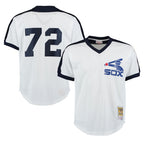 C.White Sox #72 Carlton Fisk Player White Mitchell & Ness Cooperstown Collection Mesh Game Gdoa Stitched Jerseys