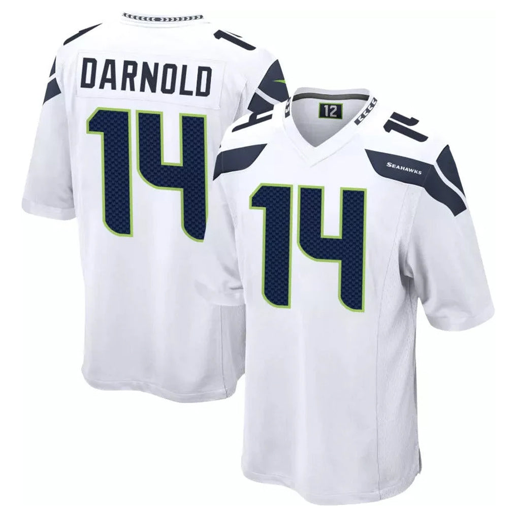 S.Seahawks #14 Sam Darnold Player White Home Game Gdoa Stitched Jerseys