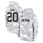 NY.Jets #20 Breece Hall Player Arctic Camo Salute to Service Pullover Hoodies Limited Game Gdoa Stitched Jerseys