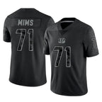 C.Bengals #71 Amarius Mims Player Black Reflective Limited Game Gdoa Stitched Jerseys