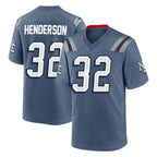 NE.Patriots #32 TreVeyon Henderson Player Blue Rivalries Collection Home Game Gdoa Stitched Jerseys