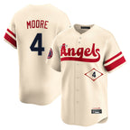 LA.Angels #4 Christian Moore Player Cream City Connect Limited Home Fdoa Stitched Jerseys