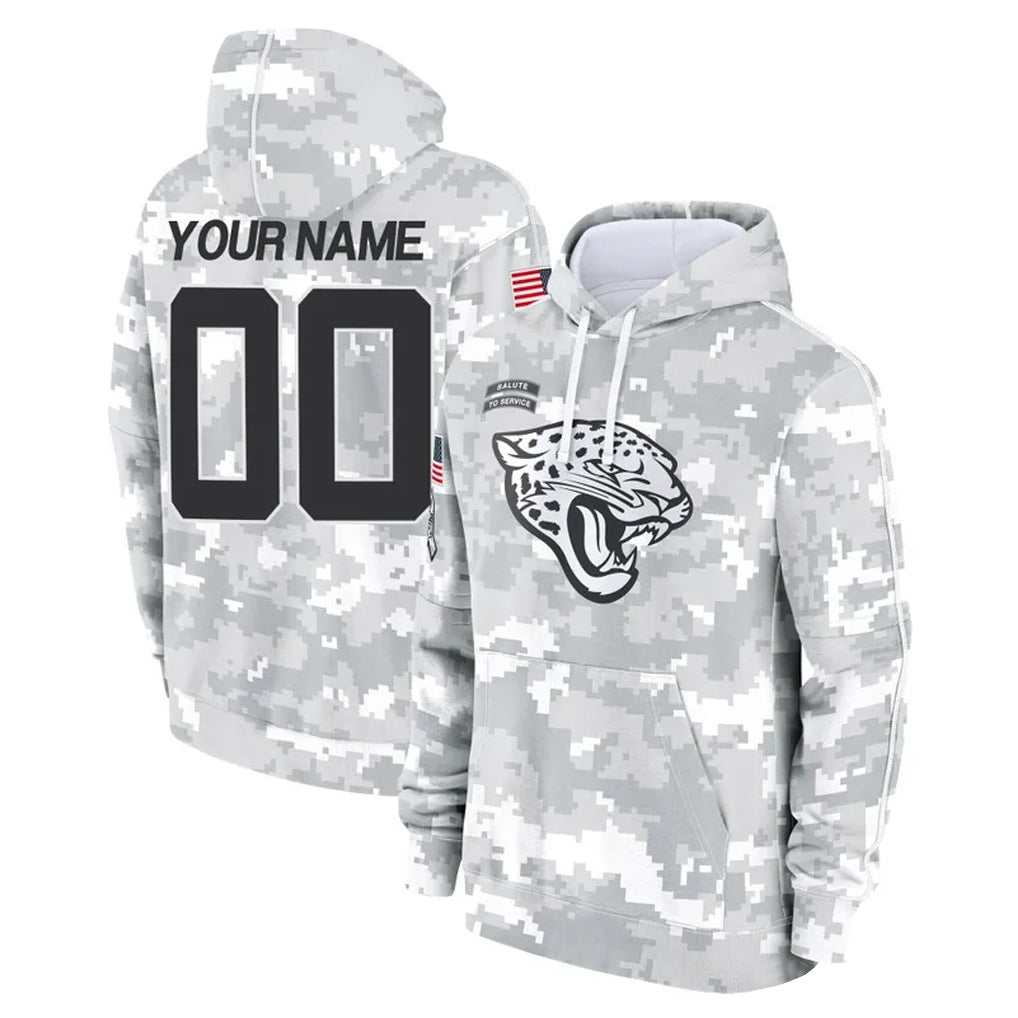 Custom J.Jaguars Arctic Camo Salute to Service Hoodies Limited Game Any Name & Numbers Gdoa Stitched Jerseys