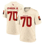 A.Cardinals #70 Paris Johnson Jr. Player Cream Rivalries Collection Game Gdoa Stitched Jerseys