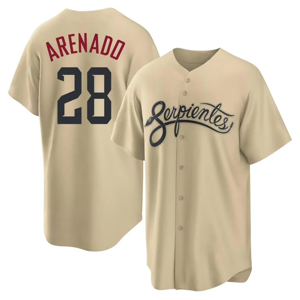 A.Diamondbacks #28 Nolan Arenado Player Tan City Connect Home Game Gdoa Stitched Jerseys