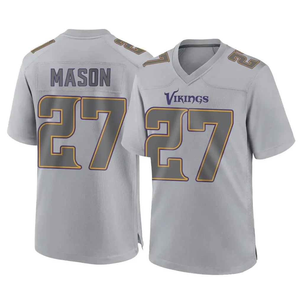 M.Vikings #27 Jordan Mason Player Gray Atmosphere Fashion Home Game Gdoa Stitched Jerseys