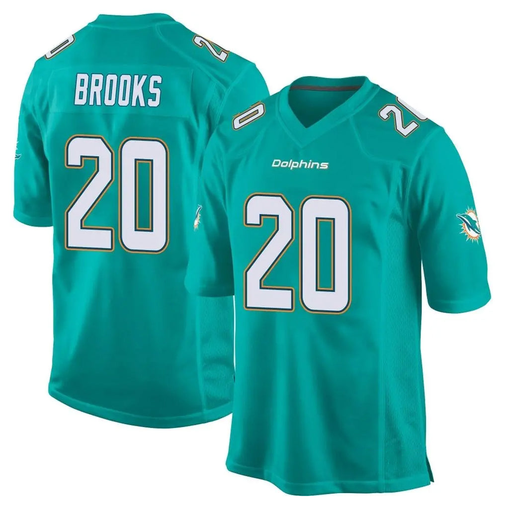 M.Dolphins #20 Jordyn Brooks Player Aqua Team Color Home Game Gdoa Stitched Jerseys