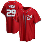 W.Nationals #29 James Wood Player Red Replica Alternate Fdoa Stitched Jerseys