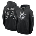 M.Dolphins #74 Kadyn Proctor Player 2026 Black Logo Pullover Hoodies Limited Game Gdoa Stitched Jerseys