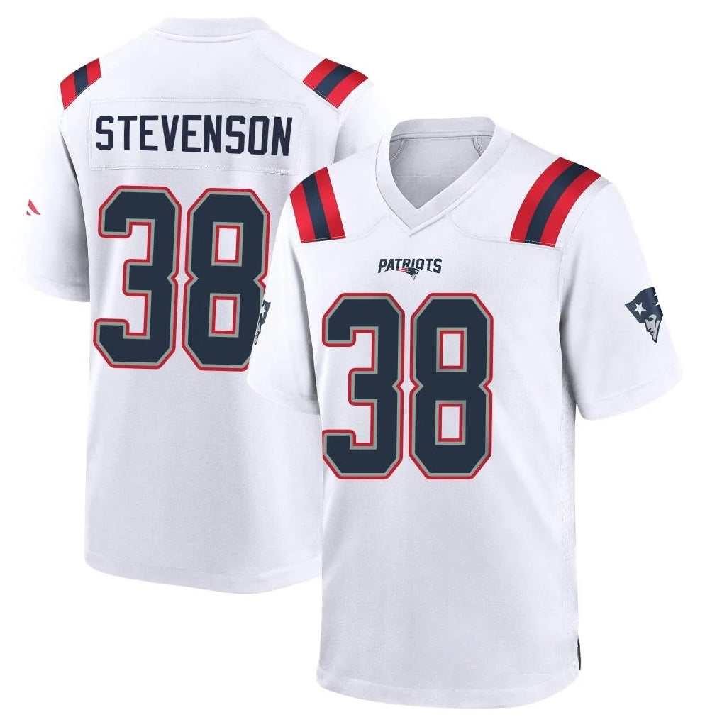NE.Patriots #38 Rhamondre Stevenson Player White Home Game Gdoa Stitched Jerseys