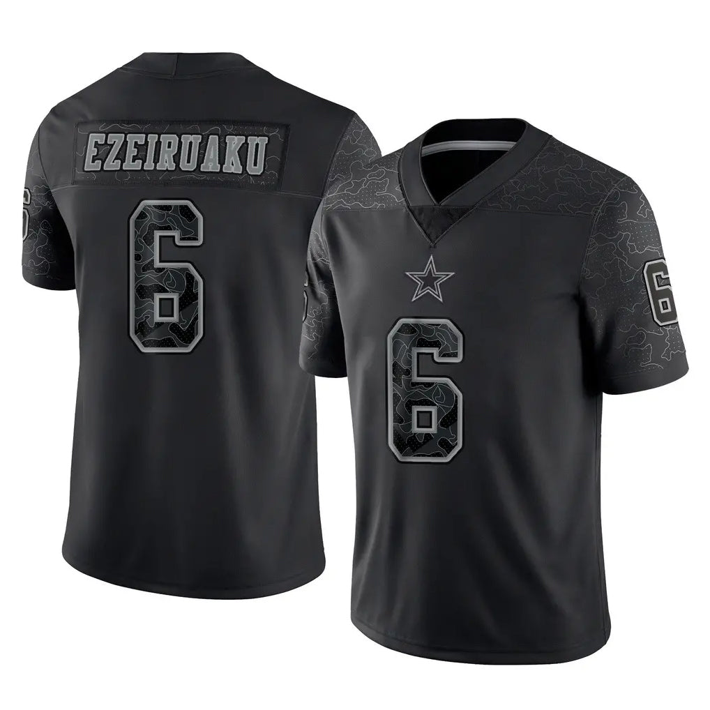 D.Cowboys #6 Donovan Ezeiruaku Player Black Limited Reflective Home Game Gdoa Stitched Jerseys
