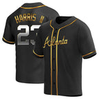 A.Braves #23 Michael Harris II player Gold Replica Black en Alternate Stitched Jerseys