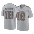 M.Vikings #18 Justin Jefferson Player Gray Atmosphere Fashion Home Game Gdoa Stitched Jerseys