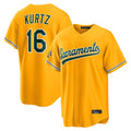 Athletics #16 Nick Kurtz Player Gold Home Game Gdoa Stitched Jerseys