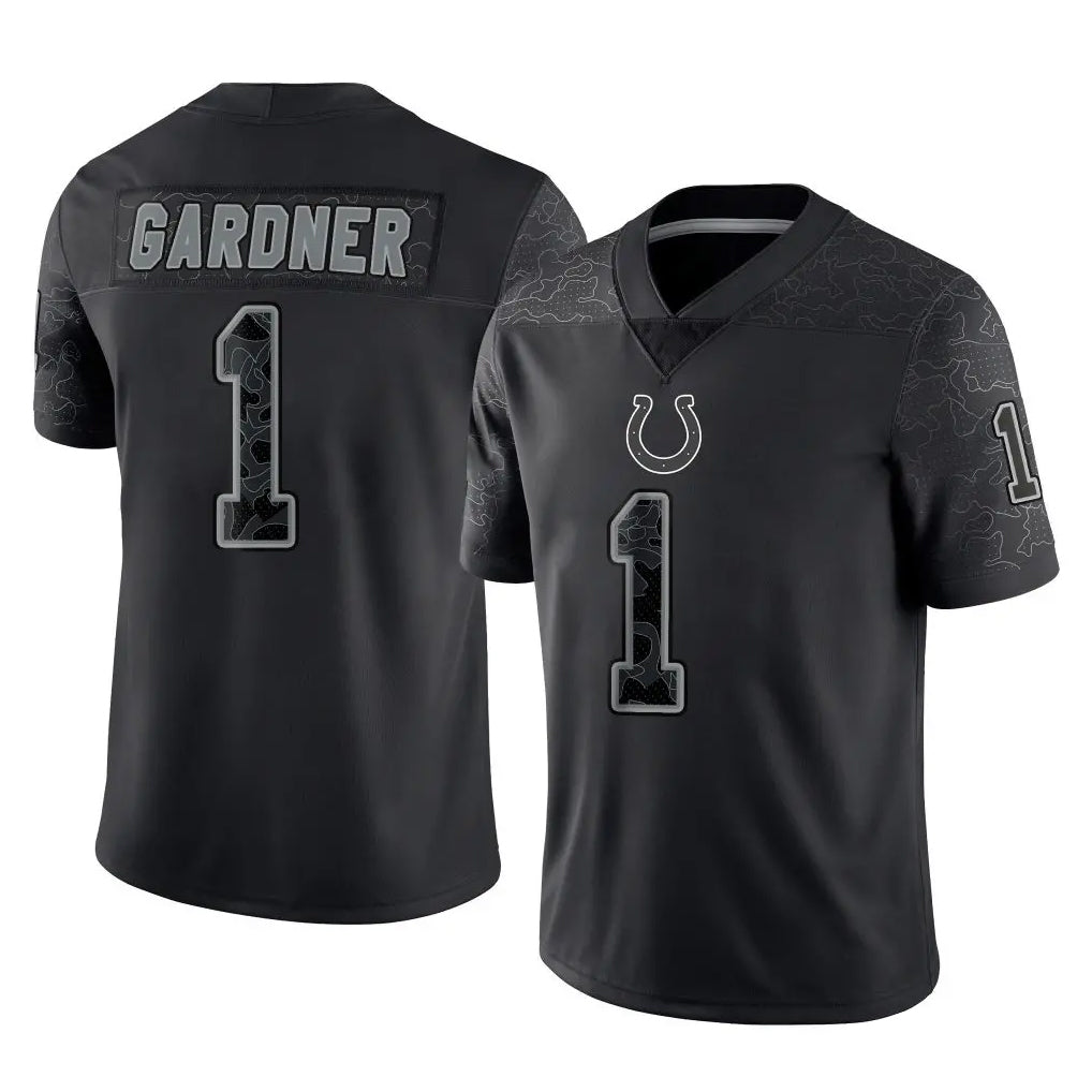 IN.Colts #1 Sauce Gardner Player Black Reflective Limited Game Gdoa Stitched Jerseys