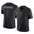 IN.Colts #1 Sauce Gardner Player Black Reflective Limited Game Gdoa Stitched Jerseys