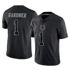 IN.Colts #1 Sauce Gardner Player Black Reflective Limited Game Gdoa Stitched Jerseys