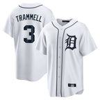 D.Tigers #3 Alan Trammell Player White Home Game Gdoa Stitched Jerseys