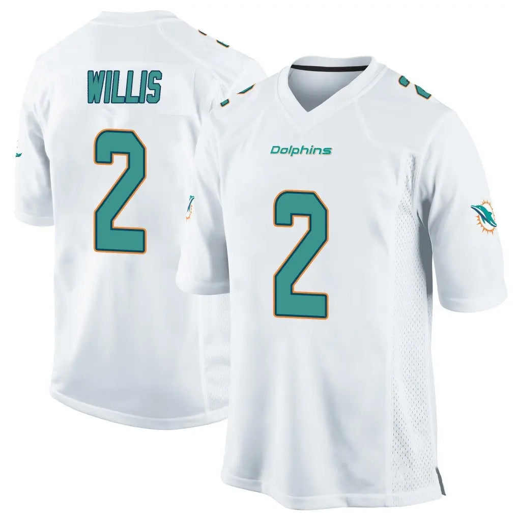 M.Dolphins #2 Malik Willis Player White Home Game Gdoa Stitched Jerseys