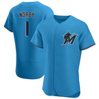 M.Marlins #1 Connor Norby Player Blue Home Limited Elite Fdoa Stitched Jerseys