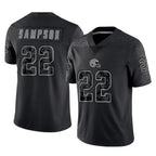 C.Browns #22 Dylan Sampson Player Black Reflective Home Game Gdoa Stitched Jerseys