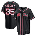 B.Red Sox #35 Garrett Crochet Player Black Out Home Game Gdoa Stitched Jerseys
