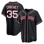 B.Red Sox #35 Garrett Crochet Player Black Out Home Game Gdoa Stitched Jerseys