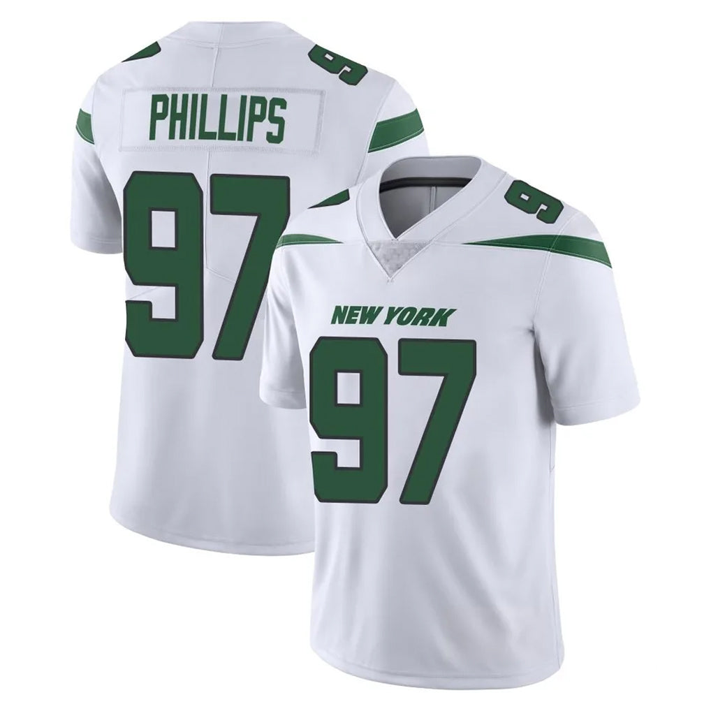 NY.Jets #97 Harrison Phillips Player White Spotlight Limited Vapor Home Game Gdoa Stitched Jerseys