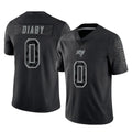 TB.Buccaneers #0 Yaya Diaby Player Black Reflective Limited Home Game Gdoa Stitched Jerseys