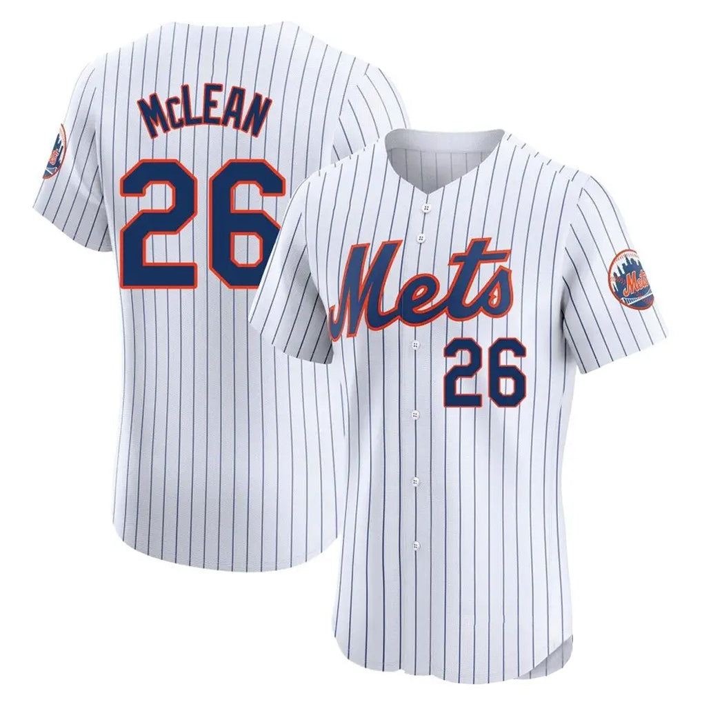 NY.Mets #26 Nolan McLean Player White Home Limited Elite Fdoa Stitched Jerseys