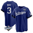 LA.Dodgers #3 Edwin D¨ªaz Player Royal World Series City Connect Home Game Fdoa Stitched Jerseys
