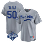 LA.Dodgers #50 Mookie Betts Player Gray World Series Meet Game Limited Home Fdoa Stitched Jerseys