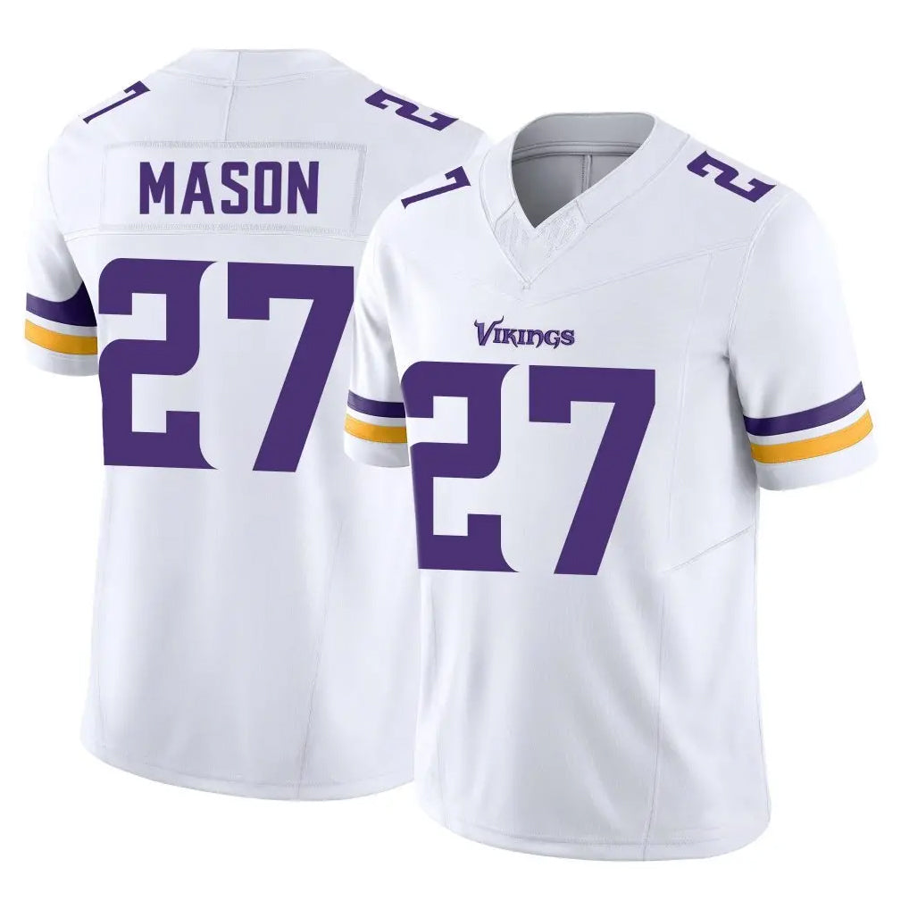 M.Vikings #27 Jordan Mason Player White Limited Vapor F.U.S.E. Home Game Gdoa Stitched Jerseys