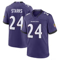 B.Ravens #24 Malaki Starks Player Purple Limited Home Game Gdoa Stitched Jerseys