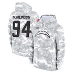 LA.Chargers #94 Dalvin Tomlinson Player Arctic Camo Salute to Service Hoodies Limited Game Gdoa Stitched Jerseys