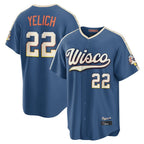 M.Brewers #22 Christian Yelich Player Blue 2026 City Connect Home Game Fdoa Stitched Jerseys