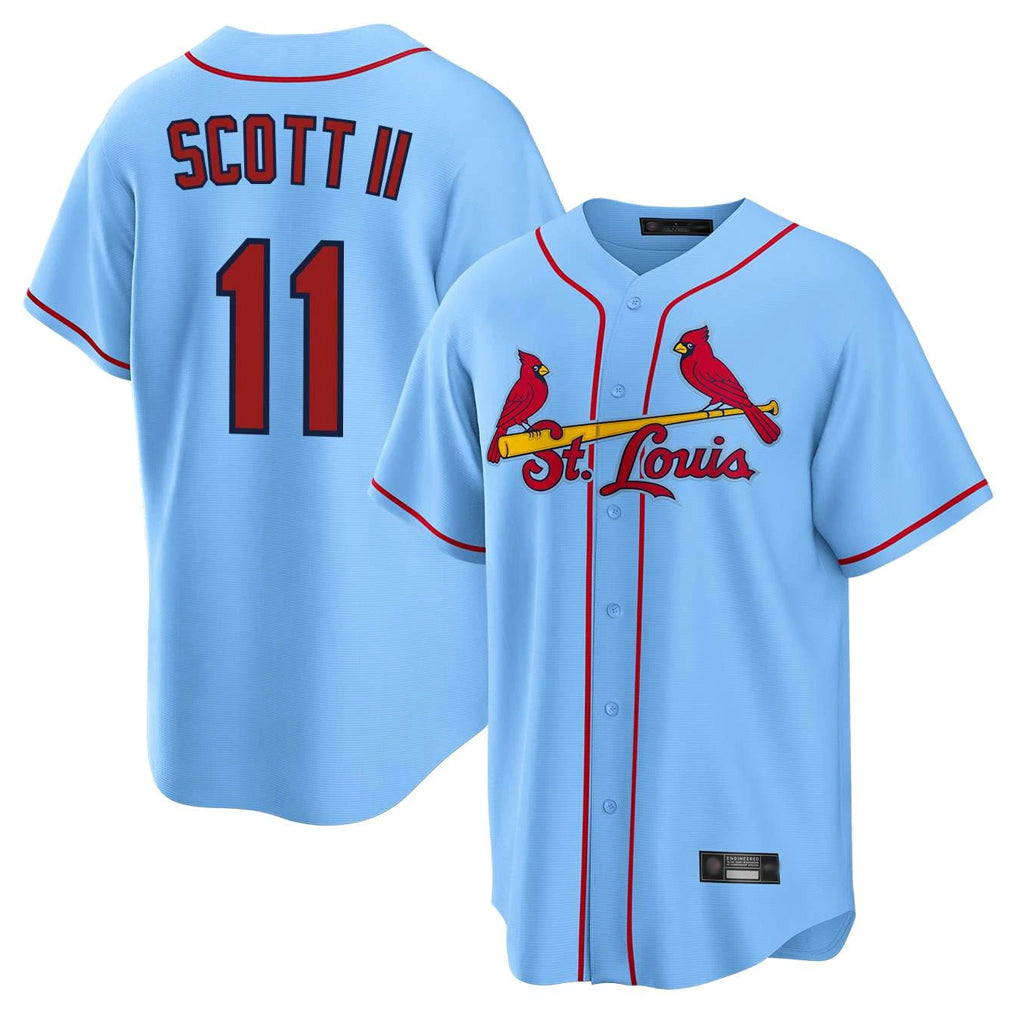 St. Louis Cardinals #11 Victor Scott II Player Light Blue Home Game Fdoa Stitched Jerseys
