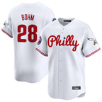P.Phillies #28 Alec Bohm Player White Phillies & Eagles Vapor Premier Limited Fdoa Stitched Jerseys