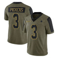 D.Cowboys #3 George Pickens Player Olive Salute to Service Limited Home Game Gdoa Stitched Jerseys
