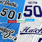 Custom Black Pink-Powder Blue Stripe Fashion Authentic Baseball Jersey