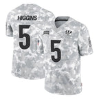 C.Bengals #5 Tee Higgins Player Arctic Camo Salute to Service Limited Gdoa Stitched Jerseys