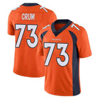 D.Broncos #73 Frank Crum Player Orange Color Vapor Untouchable Limited Game Gdoa Stitched Jerseys