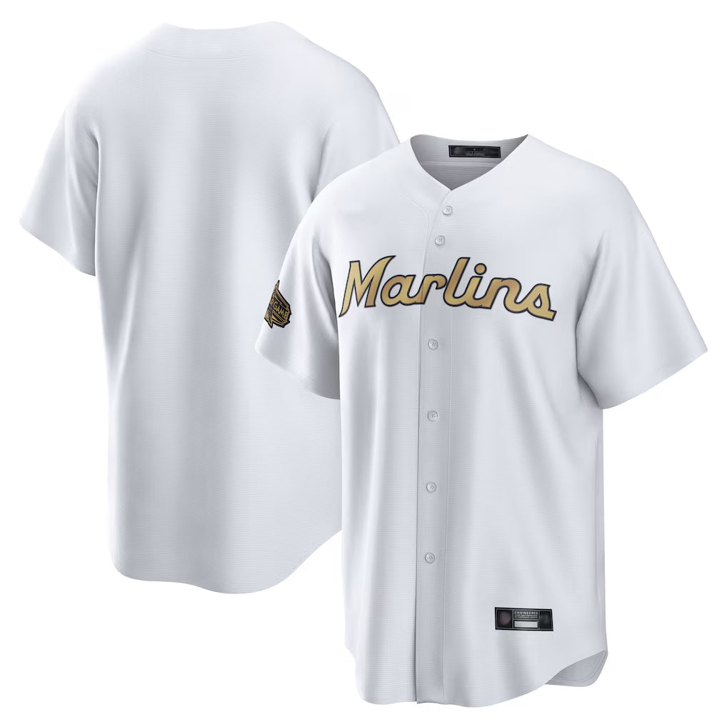 M.Marlins ## Marlins Blank Player Gold  Home Game Fdoa Stitched Jerseys