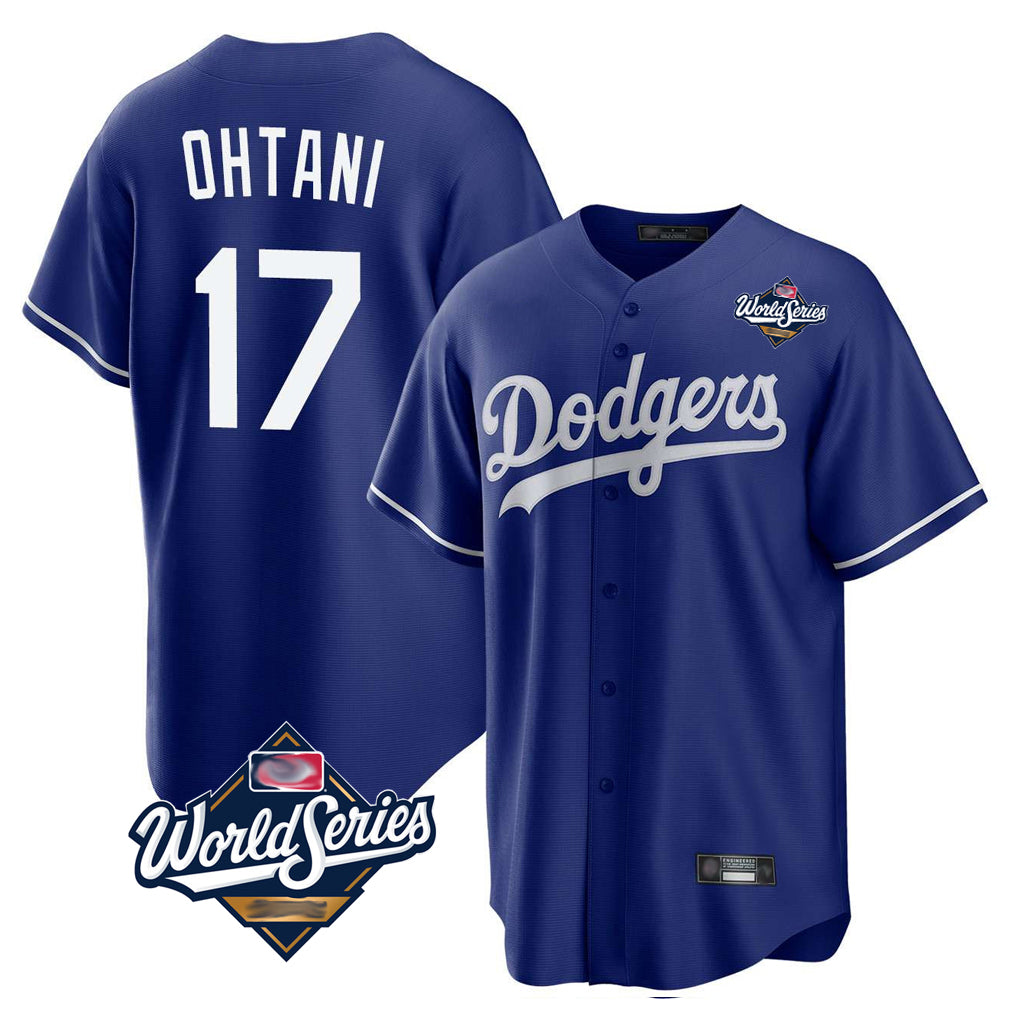 LA.Dodgers #17 Shohei Ohtani Player Royal World Series Home Game Fdoa Stitched Jerseys