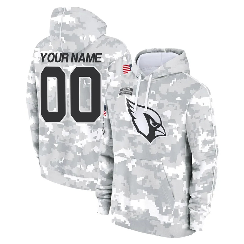 Custom A.Cardinals Arctic Camo Salute to Service Limited Hoodie Any Name & Numbers Gdoa Stitched Jerseys