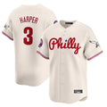 P.Phillies #3 Bryce Harper Player Cream Phillies & Eagles Vapor Premier Limited Fdoa Stitched Jerseys