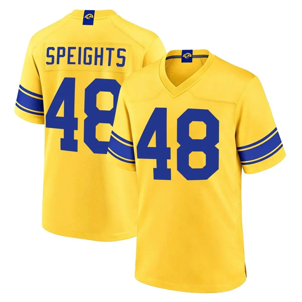 LA.Rams #48 Omar Speights Player Gold Classic Sol Home Game Gdoa Stitched Jerseys