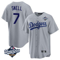LA.Dodgers #7 Blake Snell Player Gray Game World Series Fdoa Stitched Jerseys